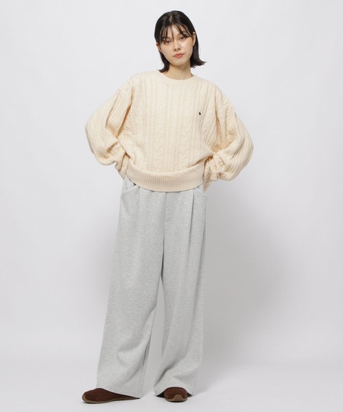 「POLO BCS」 長袖ニット LARGE アイボリー レディース_画像4