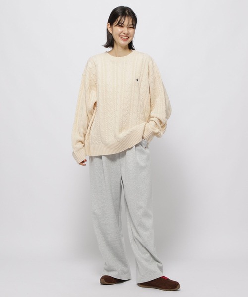 「POLO BCS」 長袖ニット LARGE アイボリー レディース_画像5