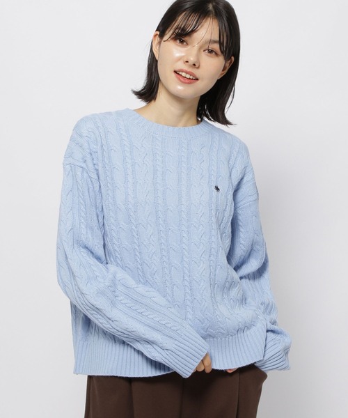 「POLO BCS」 長袖ニット LARGE アイボリー レディース_画像9