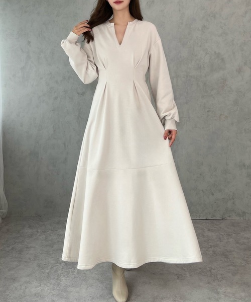 「JUNOAH」 長袖ワンピース MEDIUM アイボリー レディース_画像8