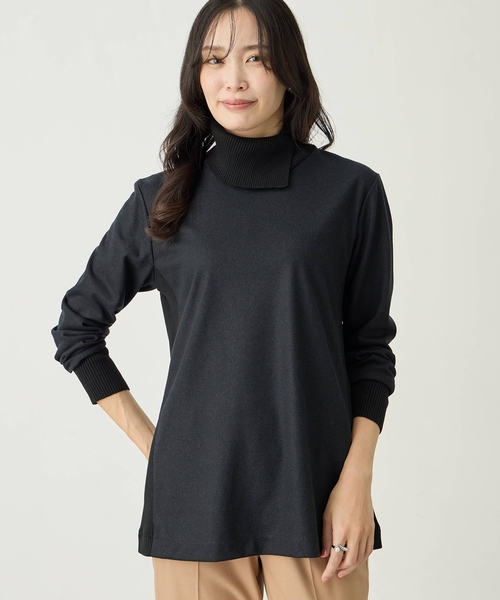 「A/C DESIGN BY ALPHA CUBIC」 長袖カットソー LL ブラック レディース_画像5