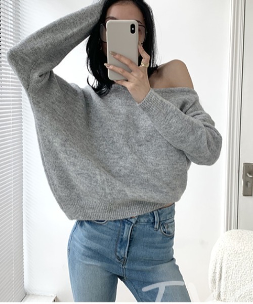 「N.s」 長袖ニット FREE グレー レディース_画像4
