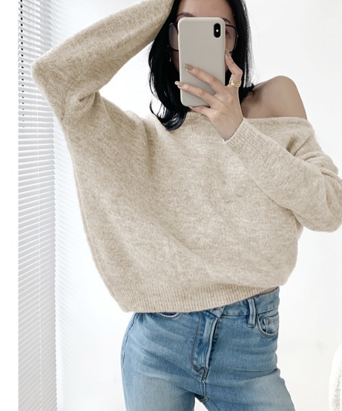 「N.s」 長袖ニット FREE グレー レディース_画像7