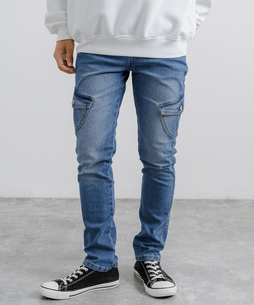 「Rocky Monroe」 スキニーデニムパンツ M ブルー メンズ_画像3