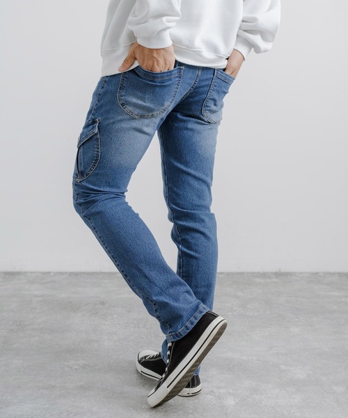 「Rocky Monroe」 スキニーデニムパンツ M ブルー メンズ_画像4