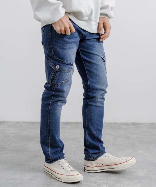 「Rocky Monroe」 スキニーデニムパンツ M ブルー メンズ_画像8