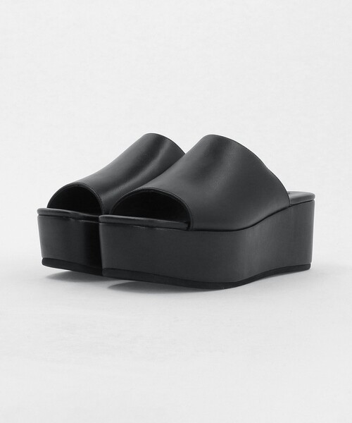 お値下げ‼️美品☆ユナイテッドアローズ レザープラットフォーム ミュール/サンダル UNITED ARROWS（ユナイテッドアローズ） 厚底 サンダル ミュール