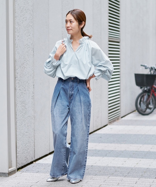 「IENA」 デニムパンツ 36 ブルー レディース_画像3
