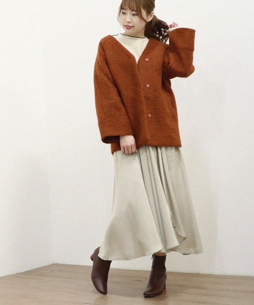 「Cheek」 ノーカラージャケット MEDIUM ベージュ レディース_画像8
