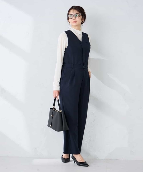 ワンピース 「洗える」Vネックコンビネゾンの画像