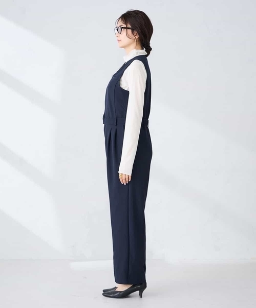 ワンピース 「洗える」Vネックコンビネゾンの画像