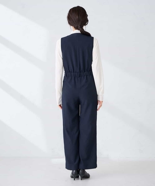 ワンピース 「洗える」Vネックコンビネゾンの画像
