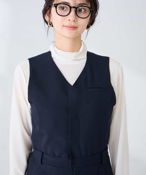ワンピース 「洗える」Vネックコンビネゾンの画像