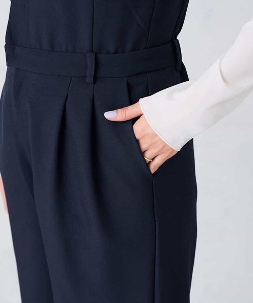ワンピース 「洗える」Vネックコンビネゾンの画像