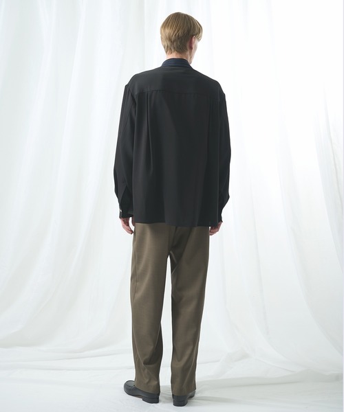 CULLNI レイヤードシャツ ブラック CULLNI（クルニ） シャツ 「CULLNI/クルニ」別注 Cleric Collar Shirt