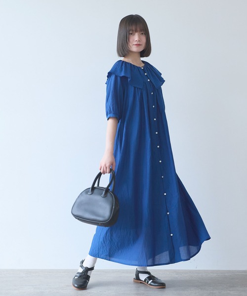 bulle de savon（ビュルデサボン） ワンピース 半袖 コットン/キュプラ