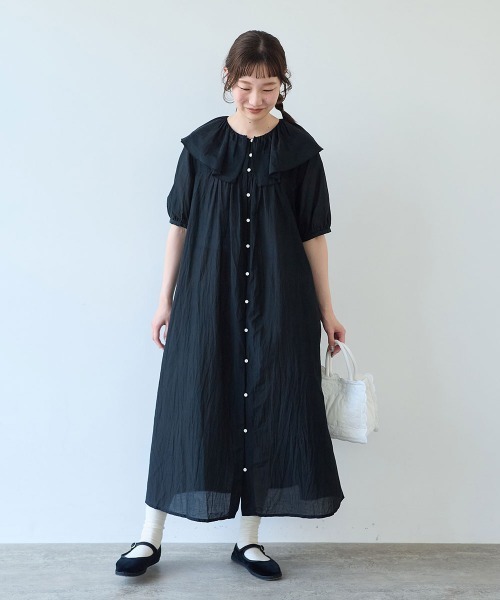 bulle de savon（ビュルデサボン） ワンピース 半袖 コットン/キュプラ