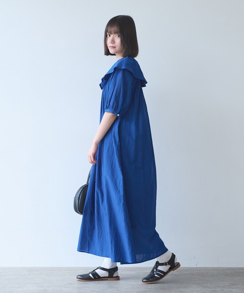 bulle de savon（ビュルデサボン） ワンピース 半袖 コットン/キュプラ