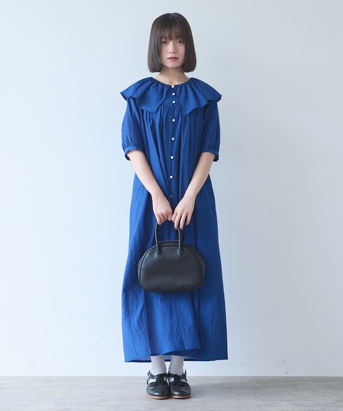 bulle de savon（ビュルデサボン） ワンピース 半袖 コットン/キュプラ