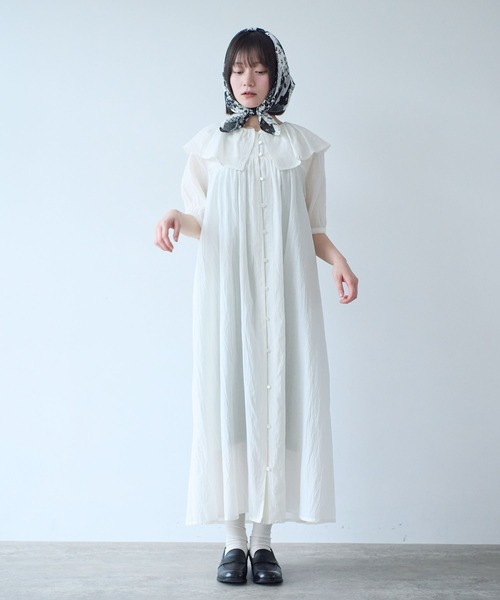 bulle de savon（ビュルデサボン） ワンピース 半袖 コットン/キュプラ