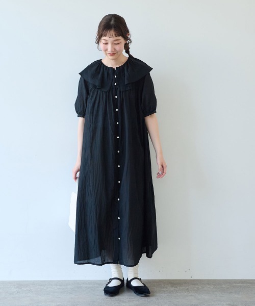 bulle de savon（ビュルデサボン） ワンピース 半袖 コットン/キュプラ
