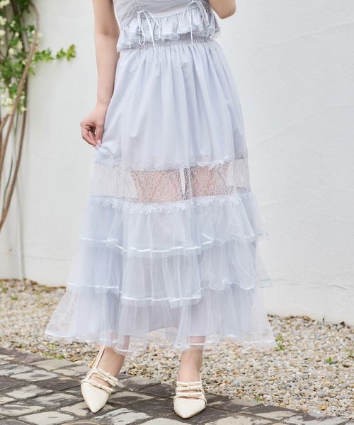 スカート 「Tulle Collection」チュールロングスカートの画像