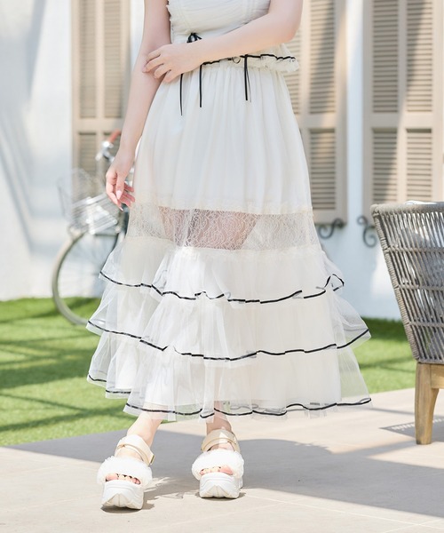スカート 「Tulle Collection」チュールロングスカートの画像