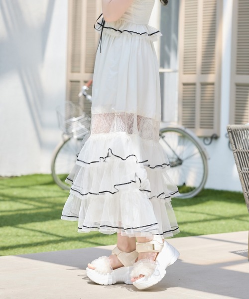 スカート 「Tulle Collection」チュールロングスカートの画像