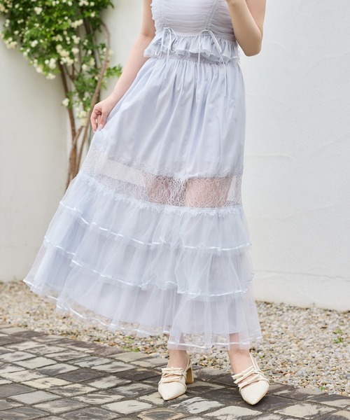 スカート 「Tulle Collection」チュールロングスカートの画像