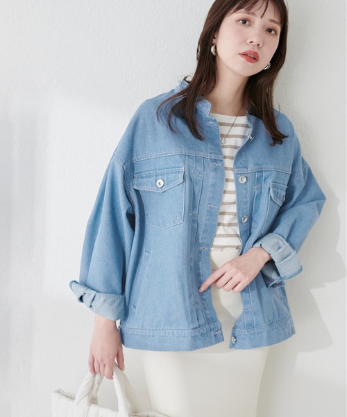 「natural couture」 デニムジャケット FREE アイボリー レディース_画像3