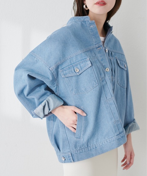 「natural couture」 デニムジャケット FREE アイボリー レディース_画像4
