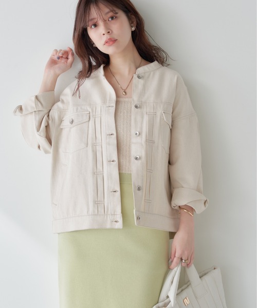 「natural couture」 デニムジャケット FREE アイボリー レディース_画像8