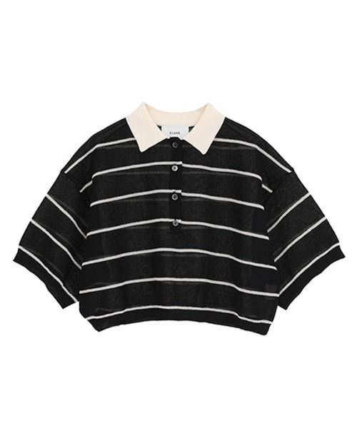 ニット セーター SPONGY SHEER POLO KNIT TOPS 10106-2273 レディースの画像