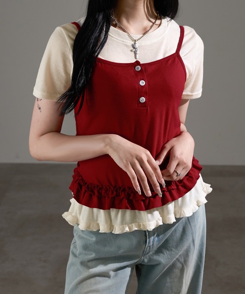 「apres jour mignon」 キャミソール フリー グレー レディース_画像6