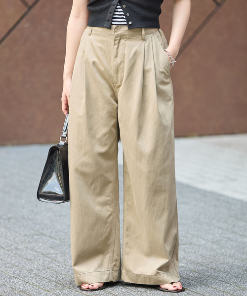 IENA（イエナ） チノパン BLACK コットンチノパンツ レディース