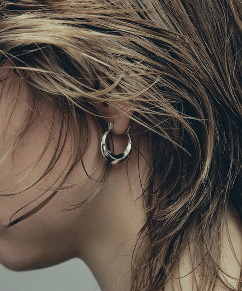 silver925 PIERCE フープピアス　y2k ギャル男 whoseA（フーシー） ピアス 「silver925」 Moon Hoop Pierce / ムーン