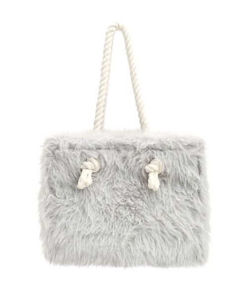 GYDA ノベルティ バッグ ホワイト GYDA（ジェイダ） トートバッグ GYDAラメフェイクファーMトートBAG