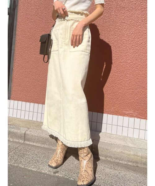 EMODA スカート ワイドポケットフリンジスカート : ZOZOTOWN Yahoo!店  