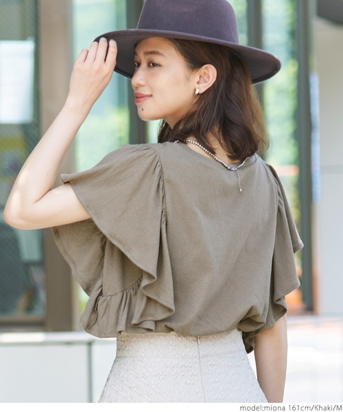 coca（コカ） tシャツ 半袖 袖フリルトップス レディース : ZOZOTOWN