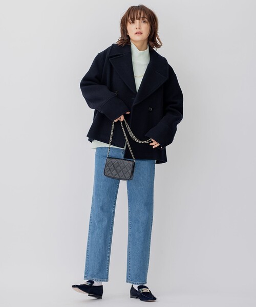 23区 コート ピーコート ヘリンボーン ショート レディース : ZOZOTOWN