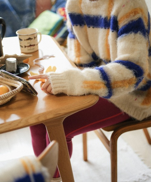 PAMM / ニット・セーター(厚手)/--/アクリル/BEG/チェック/ベージュ// PAMM（パム） ニット セーター 透明な空気のチェックニット レディース