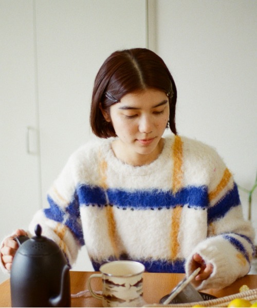 PAMM（パム） ニット セーター 透明な空気のチェックニット レディース