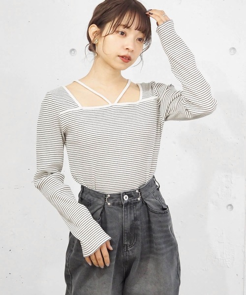 ホルターカットプルオーバー tiptop（ティップトップ） tシャツ 「2023AW新色登場」テレコホルター