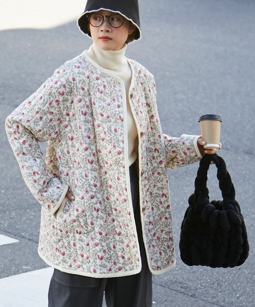 forksy.（フォルクシー） コート アウター 「forksy.」小花柄中綿