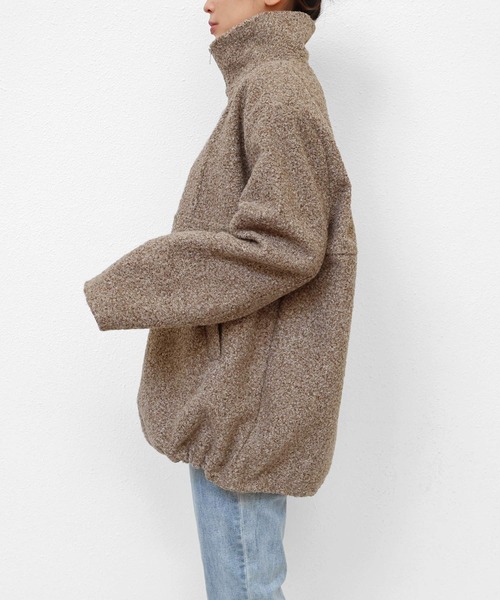 andme（アンドミー） ニット セーター ハーフジップボアプルオーバー