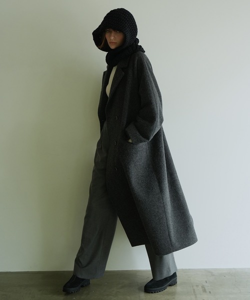 CLANE クラネ　ウール　ボアロングチェスターコート　マキシ丈 CLANE（クラネ） コート チェスターコート DOUBLE WOOL LONG COAT