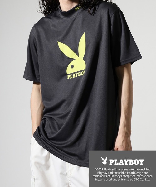 PLAYBOY（プレイボーイ） tシャツ プリントハイネック 半袖Tシャツ