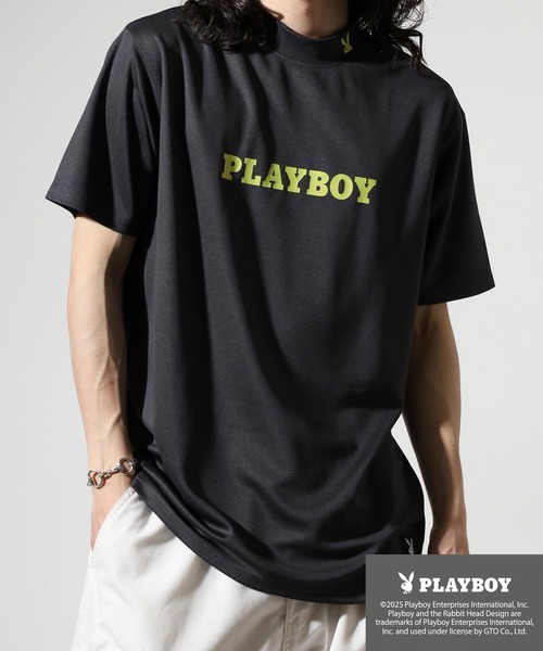 PLAYBOY(プレイボーイ) tシャツ プリントハイネック 半袖Tシャツ PLAYBOY(プレイボーイ) tシャツ プリントハイネック 半袖Tシャツ