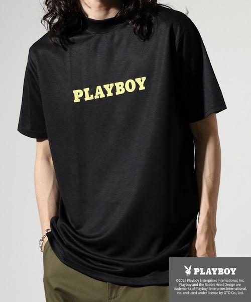 PLAYBOY（プレイボーイ） tシャツ プリントハイネック 半袖Tシャツ