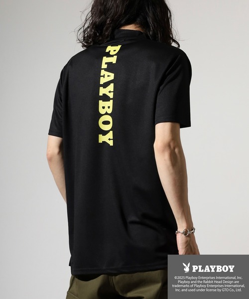 PLAYBOY（プレイボーイ） tシャツ プリントハイネック 半袖Tシャツ
